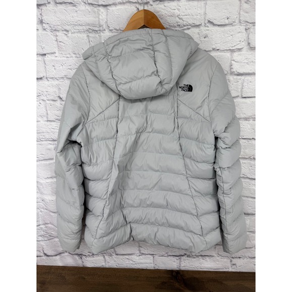 The North Face Womens Stretch Down Hooded Jacket Light Grey XL Puffer Outdoors - Picture 6 of 13